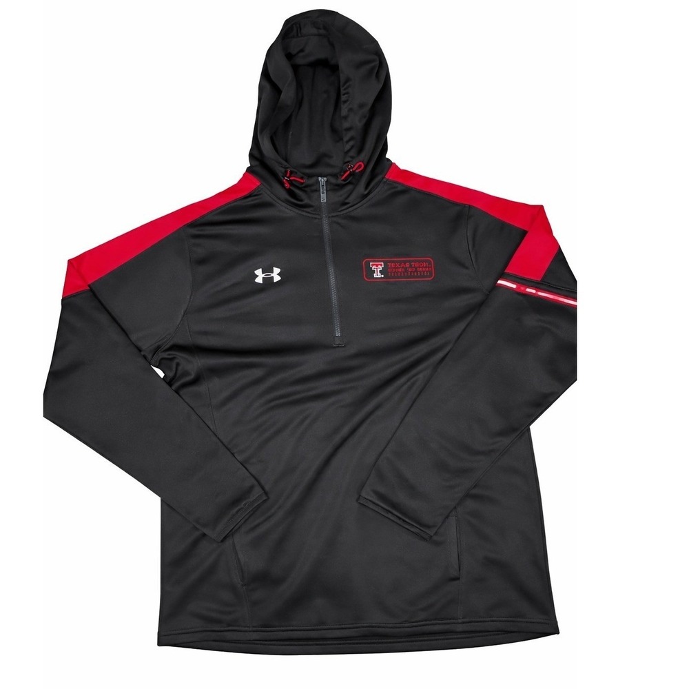 Under Armour Texas Tech Red Raiders Hoodie 1/4 Zip Pullover Mens LG NWT